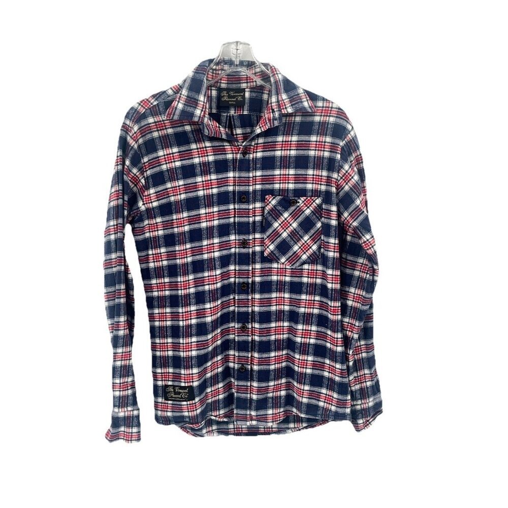 Vermont Flannel Company Blue Red Button Down Shirt Sz Mens Small Outdoor